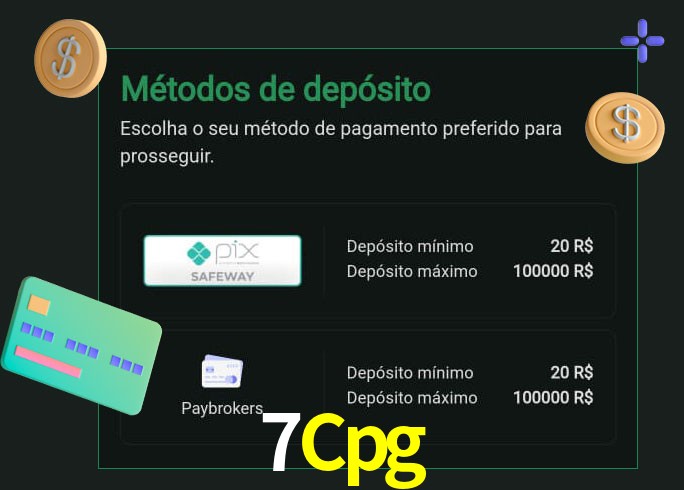 O cassino 7Cpg oferece uma grande variedade de métodos de pagamento